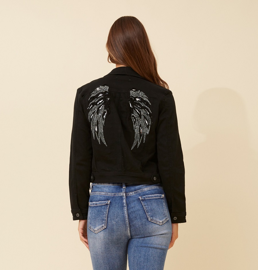 Angel wing denim jacket